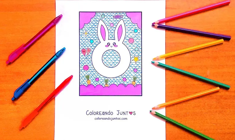 Desenho da letra O colorida por Colorindo Juntos
