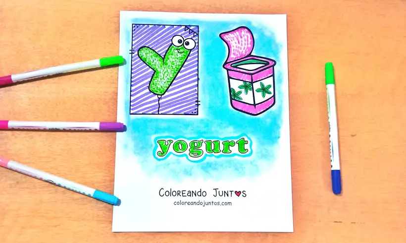 Desenho da letra Y colorido por Colorindo Juntos