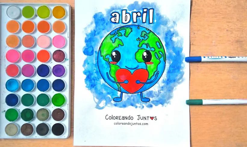 Desenho do mês de abril colorido por Colorindo Juntos