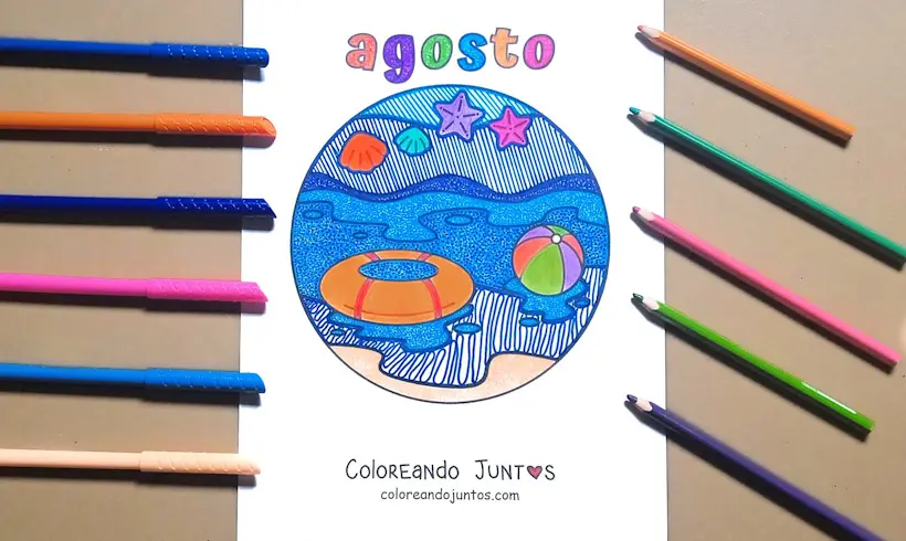 Desenho do mês de agosto colorido pelo Colorindo Juntos