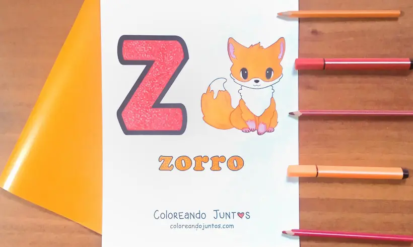 Desenho do Z do alfabeto dos animais colorido por Colorindo Juntos