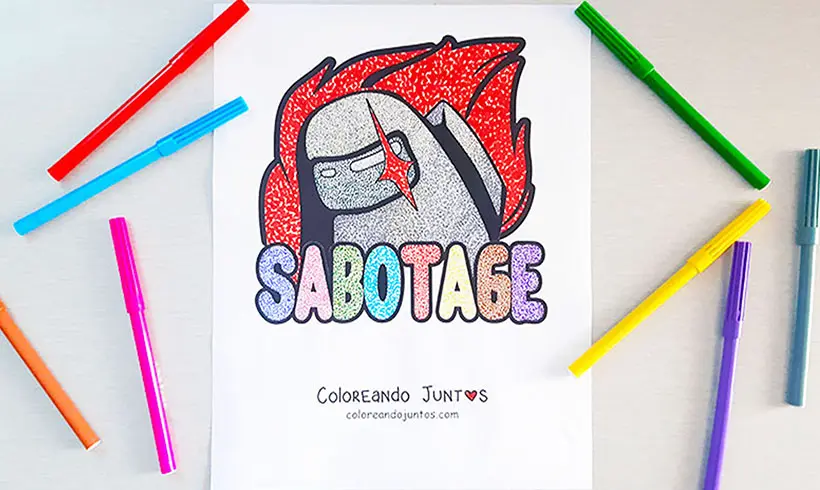 Desenho de Among Us colorido por Colorindo Juntos