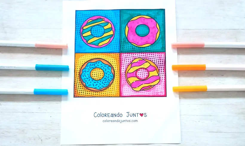 Desenho de Andy Warhol colorido pela Colorindo Juntos