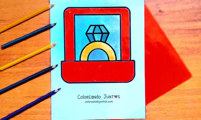 Desenho de um anel colorido por Colorindo Juntos