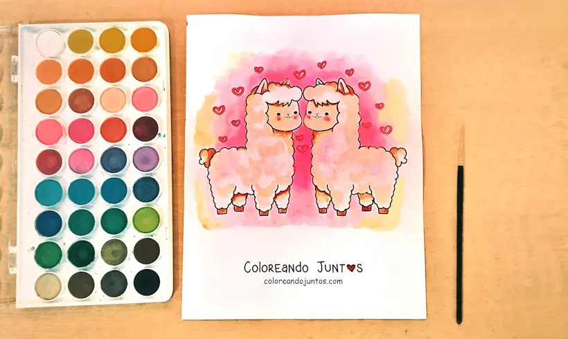 Desenho de animais apaixonados colorido pela Colorindo Juntos