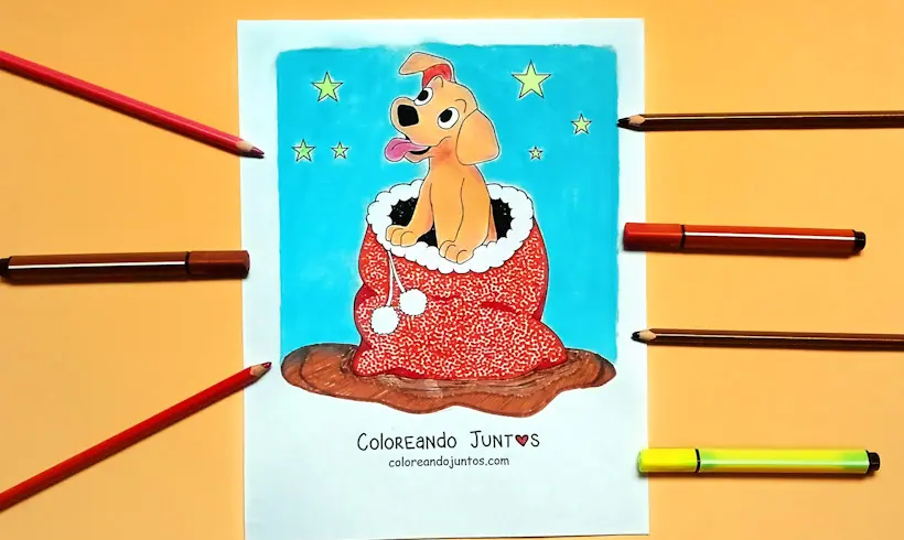 Desenho de animal de Natal colorido por Colorindo Juntos
