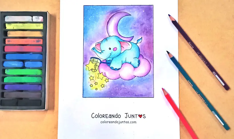 Desenho de animal kawaii colorido por Colorindo Juntos