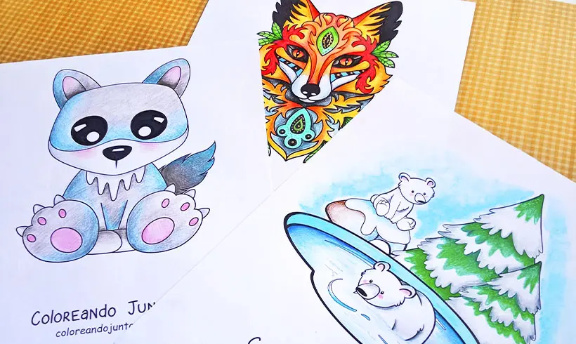 Desenhos de animais coloridos pela Colorindo Juntos