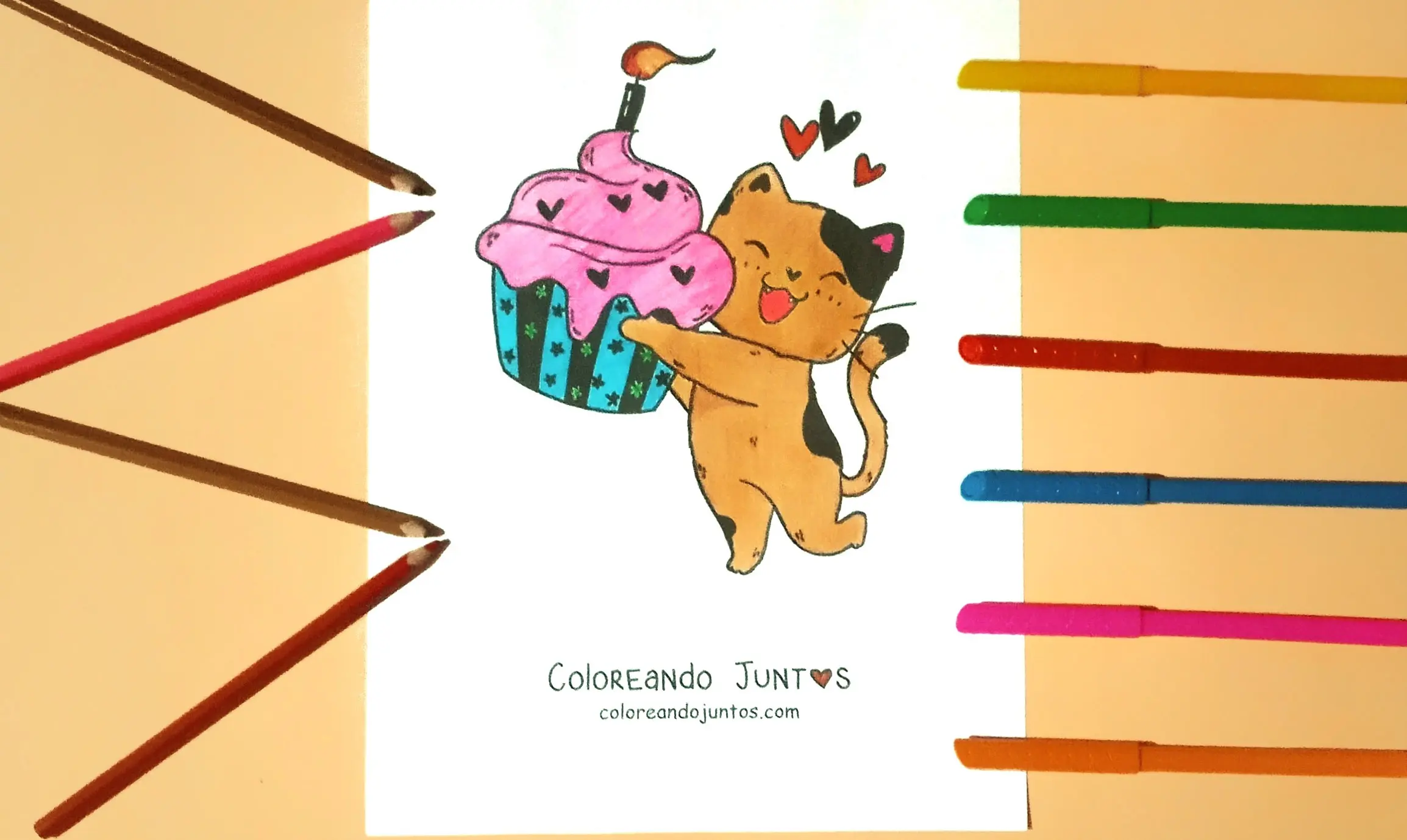 Desenho de aniversário colorido por Colorindo Juntos