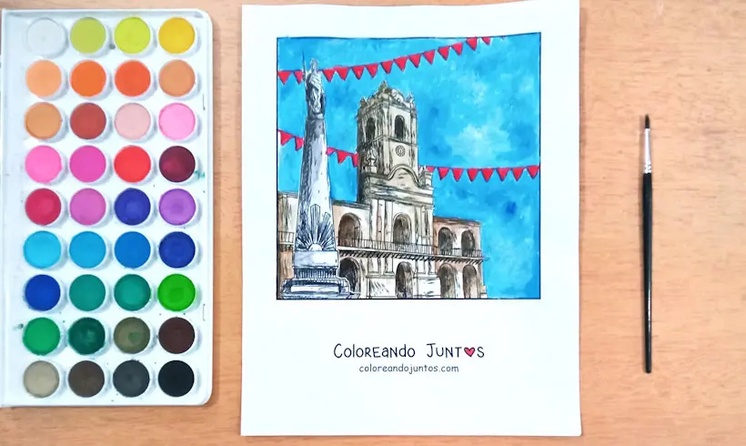 Desenho da Argentina colorido pelo Colorindo Juntos
