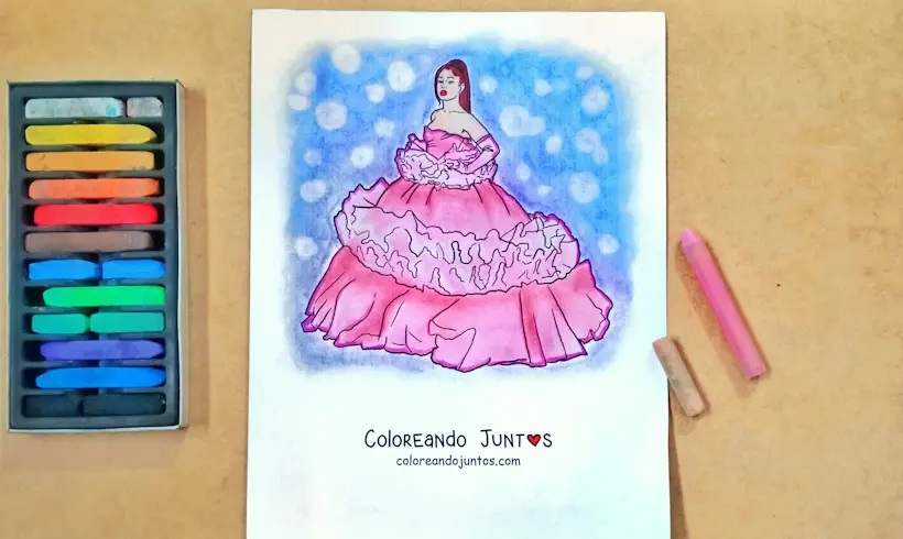 Desenho da Ariana Grande colorido por Colorindo Juntos