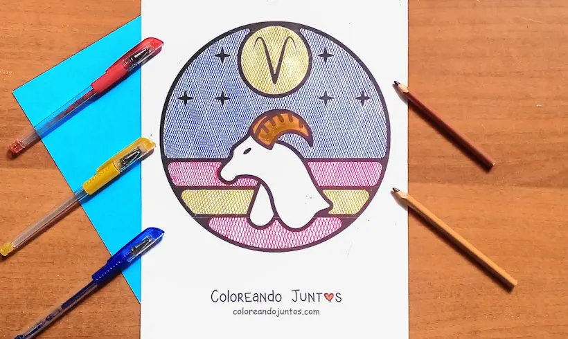 Desenho do signo de Áries colorido por Colorindo Juntos