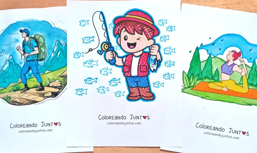 Desenhos de atividades recreativas coloridas por Colorindo Juntos