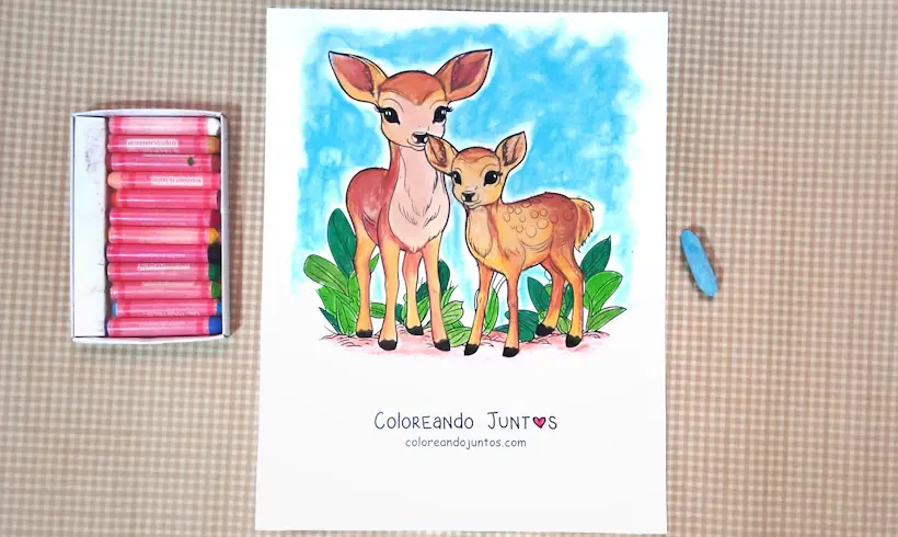 Desenho do Bambi colorido pela Colorindo Juntos