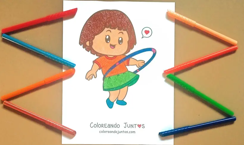 Desenho do bambolê colorido pelo Colorindo Juntos