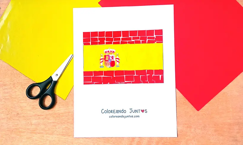 Desenho de bandeira da Espanha colorido por Colorindo Juntos