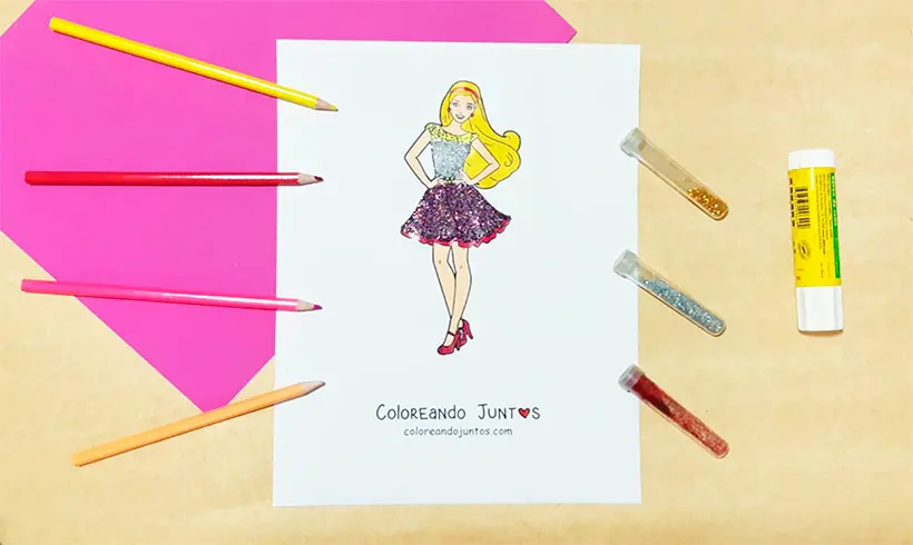 Desenho da Barbie colorido por Colorindo Juntos