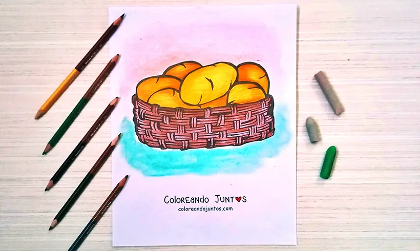 Desenho de batatas colorido pela Colorindo Juntos