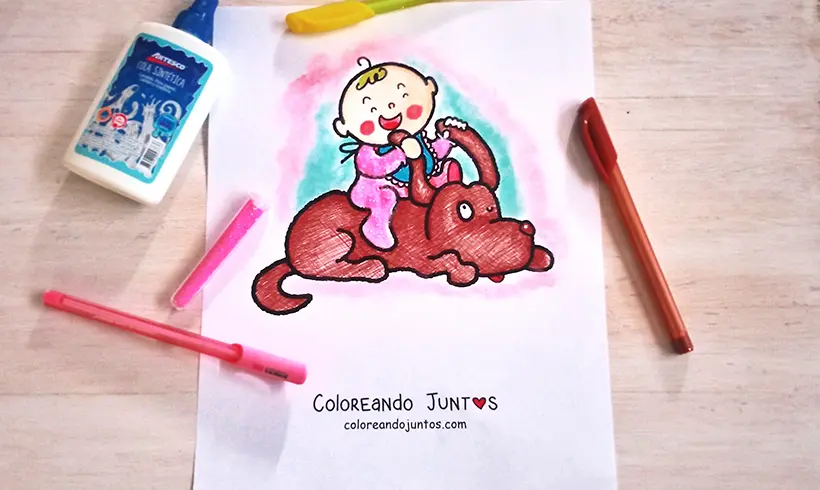 Desenho de bebê colorido por Colorindo Juntos