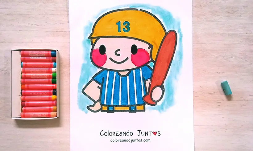 Desenho de beisebol colorido por Colorindo Juntos