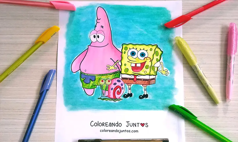 Desenho do Bob Esponja colorido por Colorindo Juntos