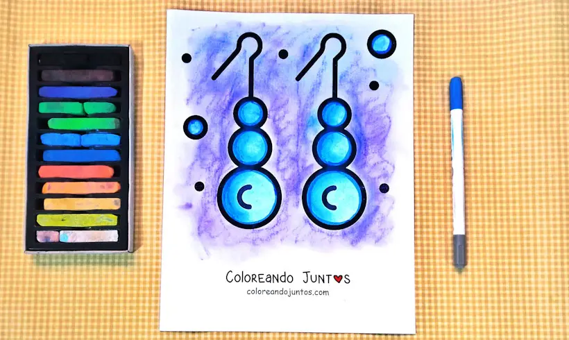 Desenho de brincos colorido por Colorindo Juntos