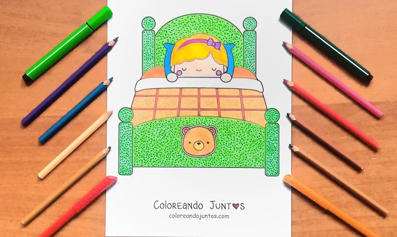 Desenho de Cachinhos Dourados colorido por Colorindo Juntos
