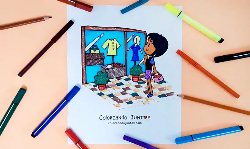 Desenho de camisa colorida pela Colorindo Juntos