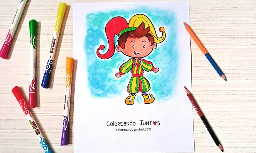 Desenho de Carnaval colorido por Colorindo Juntos