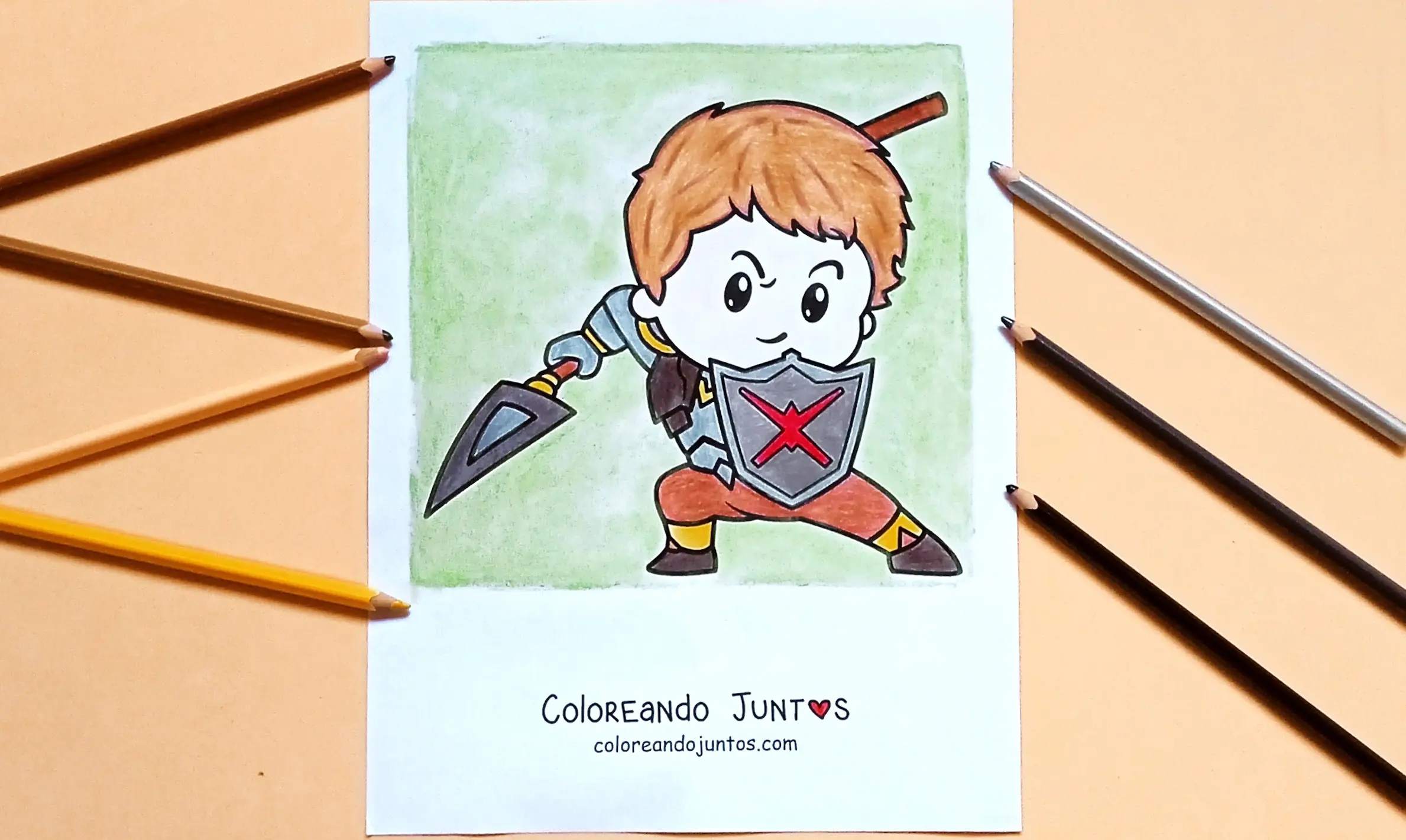 Desenho de cavaleiro colorido por Colorindo Juntos