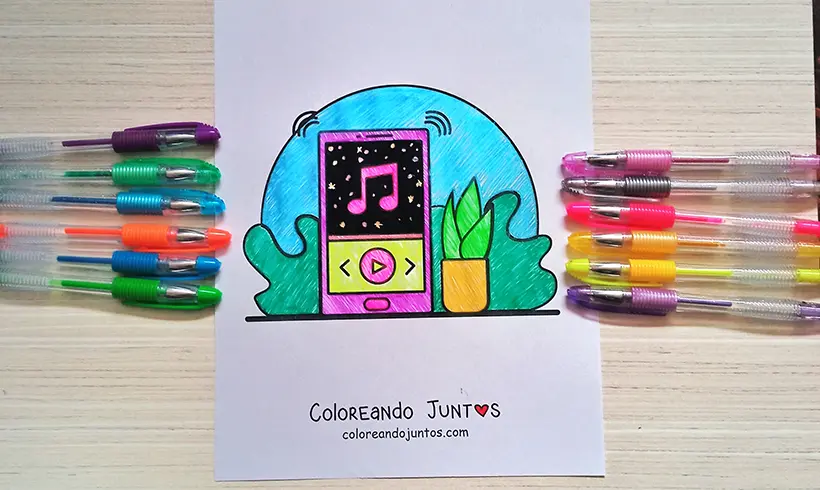 Desenho de celular colorido por Colorindo Juntos