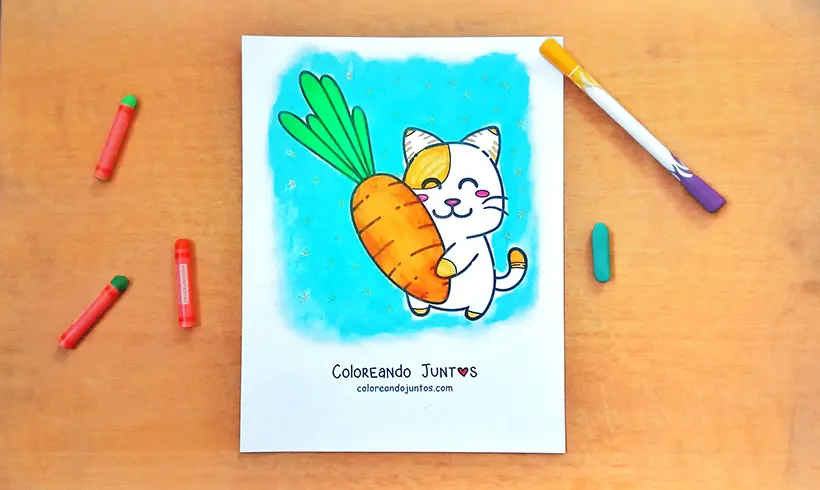 Desenho de cenoura colorida pela Colorindo Juntos
