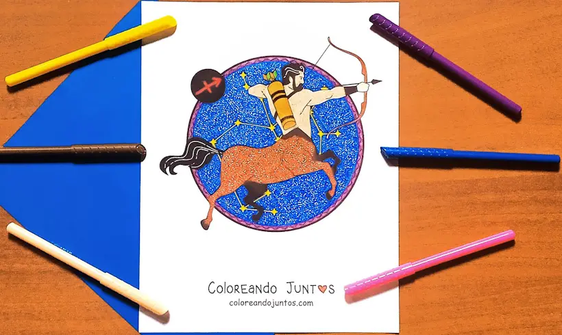 Desenho de um Centauro colorido pelo Colorindo Juntos