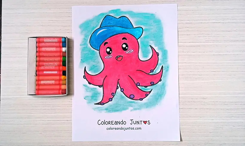 Desenho de chapéu colorido por Colorindo Juntos