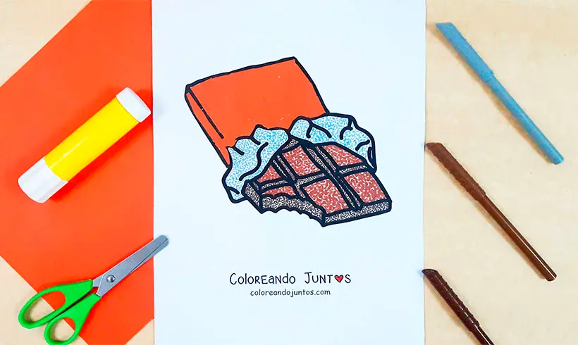 Desenho de chocolate colorido por Colorindo Juntos