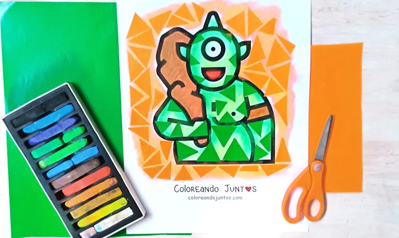 Desenho de um Ciclope colorido por Colorindo Juntos