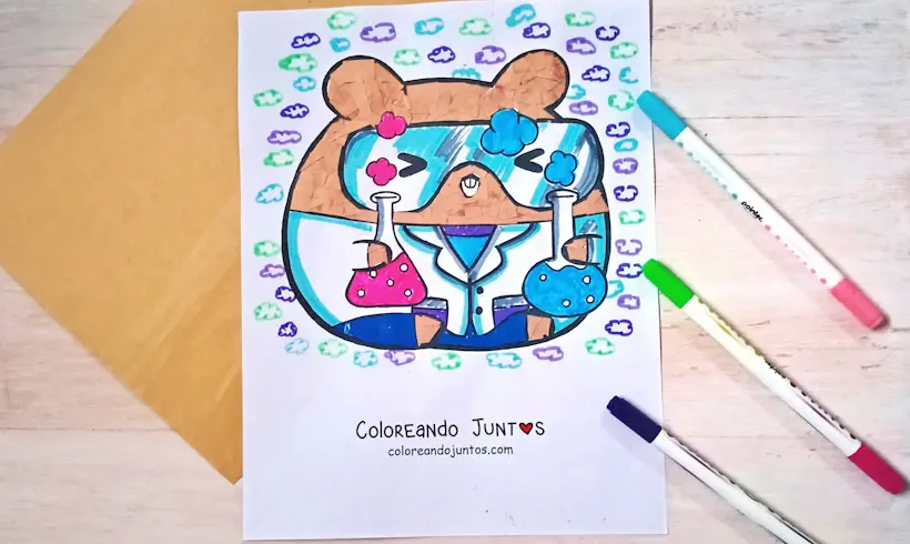 Desenho de ciência kawaii colorido por Colorindo Juntos