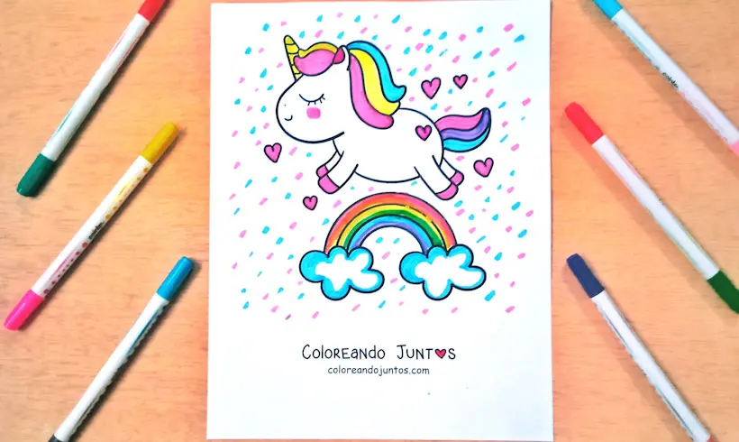 Desenho de clima kawaii colorido por Colorindo Juntos