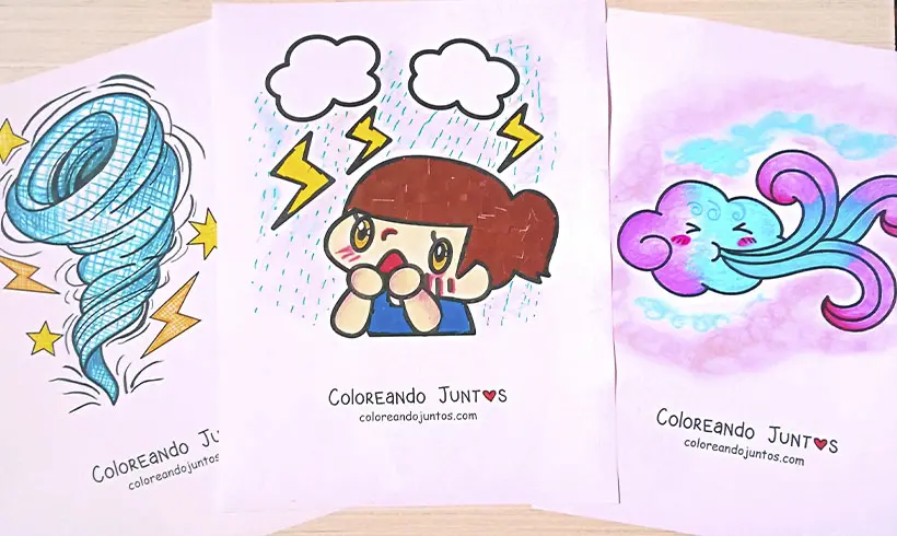 Desenhos do clima coloridos pelo Colorindo Juntos