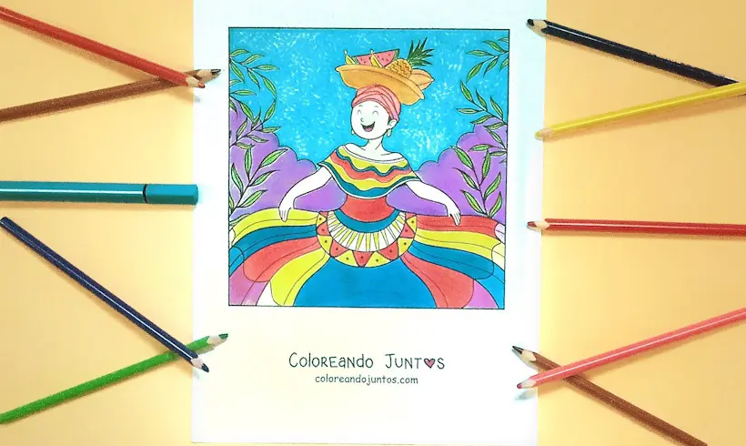Desenho da Colômbia colorido por Colorindo Juntos