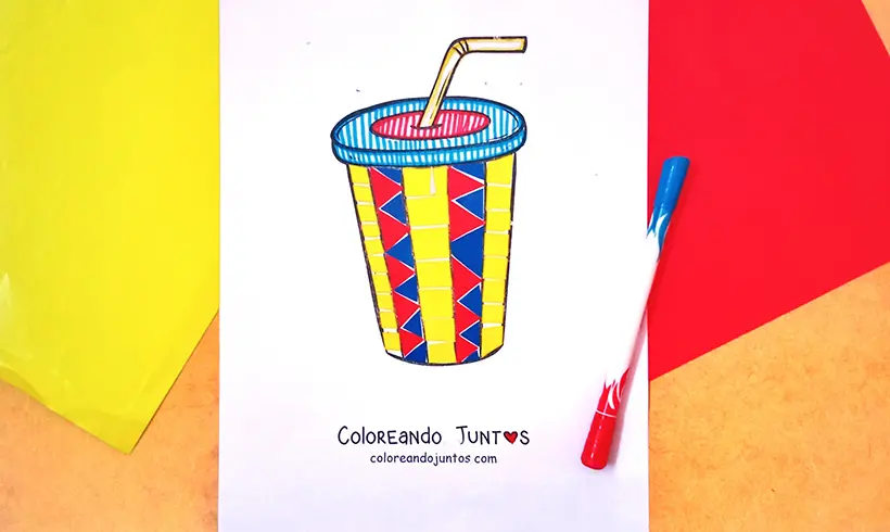 Desenho de copo colorido pela Colorindo Juntos