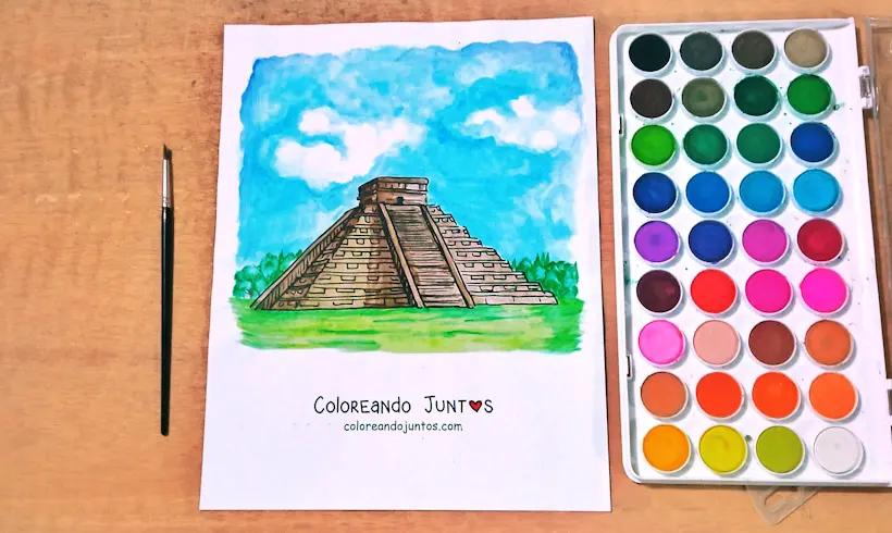Desenho da cultura maia colorido por Colorindo Juntos