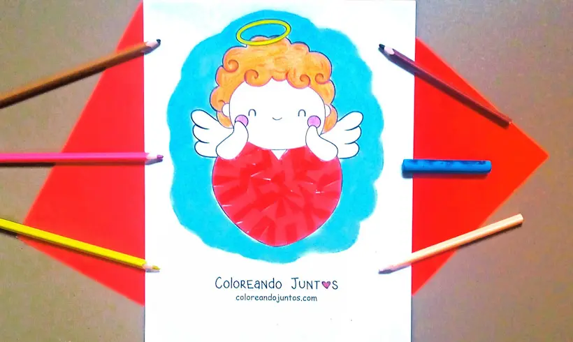 Desenho do Cupido colorido por Colorindo Juntos