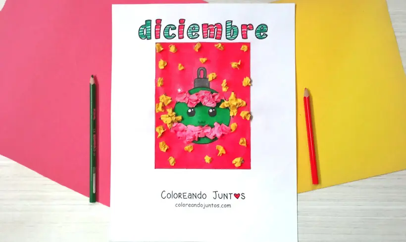 Desenho do mês de dezembro colorido pelo Colorindo Juntos