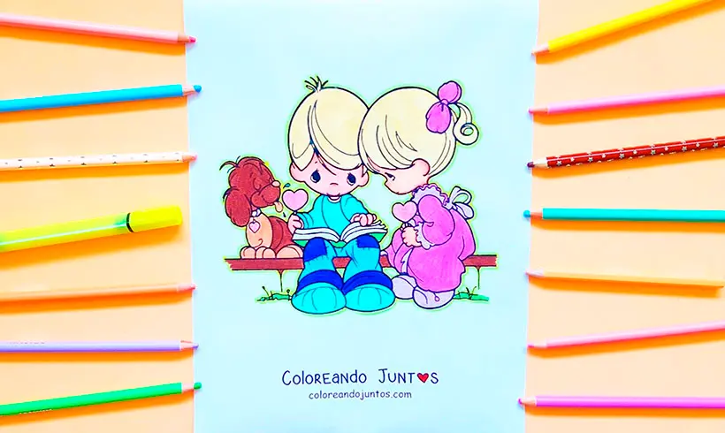 Desenho de Dia dos Namorados colorido por Colorindo Juntos