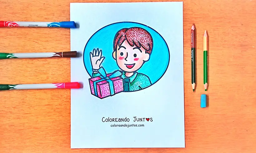 Desenho do Dia dos Pais colorido por Colorindo Juntos