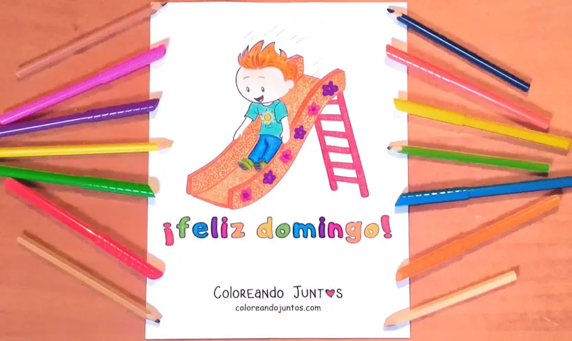 Desenho do dia de domingo colorido por Colorindo Juntos