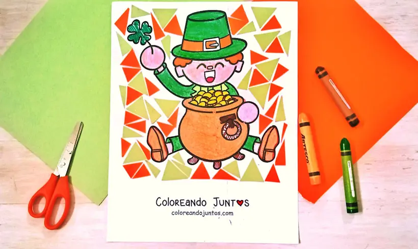 Desenho de duende colorido por Colorindo Juntos