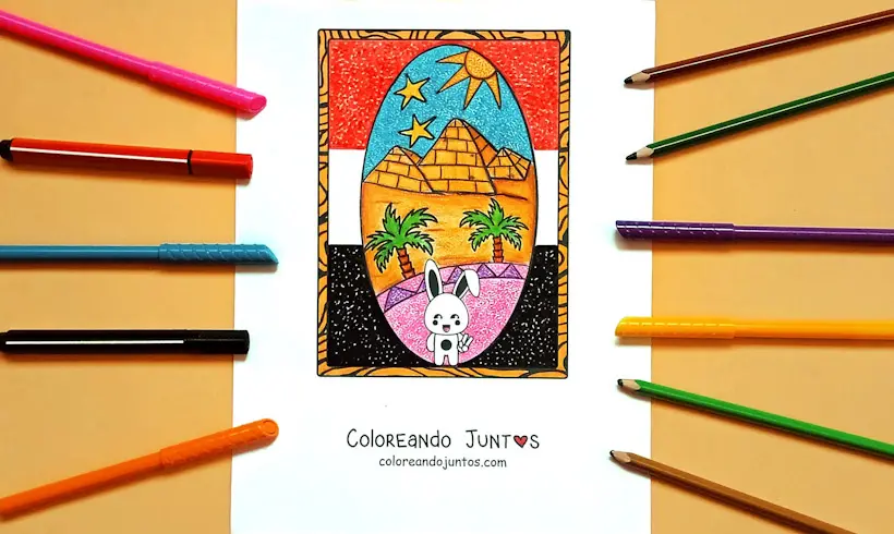 Desenho do Egito colorido por Colorindo Juntos