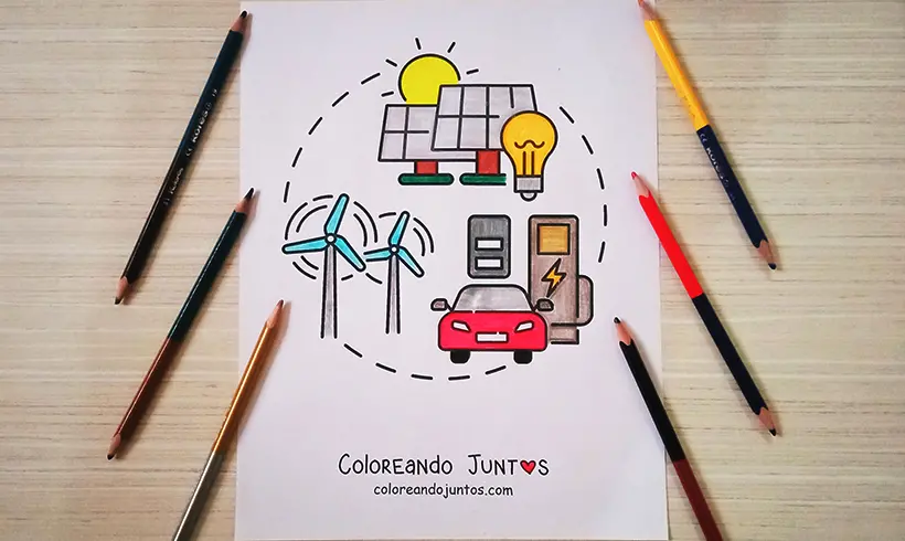 Desenho de eletricidade colorido por Colorindo Juntos